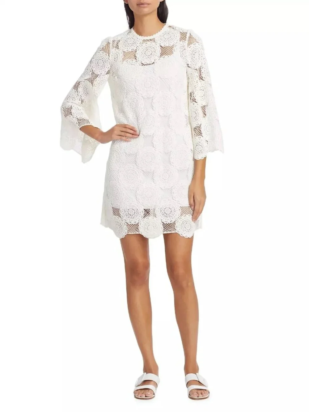 zimmermann white cotton lace dress Mini dress